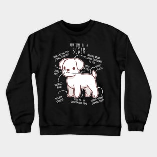 Boxer Dog White Anatomy Crewneck Sweatshirt